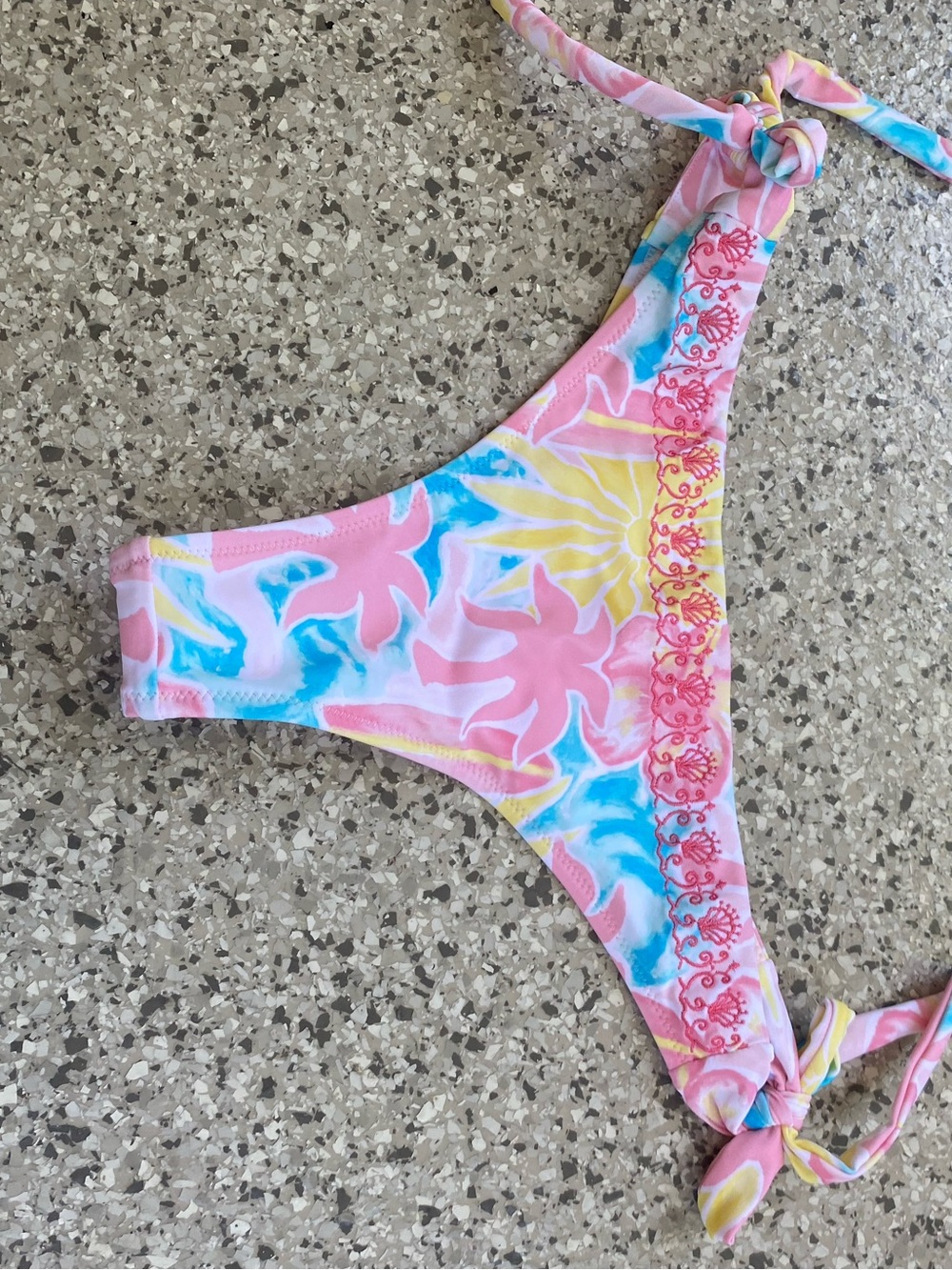 Pink Palm Puff Swim Bottoms